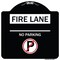 Signmission Fire Lane No Parking W/ No Parking Heavy-Gauge Aluminum Architectural Sign, 18" x 18", BW-1818-24010 A-DES-BW-1818-24010 - alternate 1